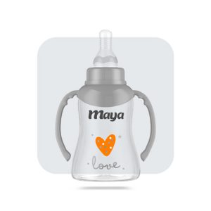 شیر خوری سری LOVE متوسط دسته دار مایا